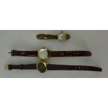 Ladies Gucci quartz wristwatch with leather strap and two vintage Sekonda ladies wristwatches (3)
