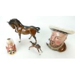 Beswick horse (chip to ear) and foal, He