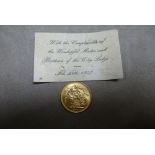 Edwardian 22ct gold sovereign date 1912