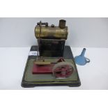 Old steam stationary tinplate engine stamped BW Germany