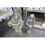 Re-constituted figure of standing bear and 1 other of standing girl A/F