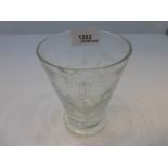 Old masonic etched tumbler the base inset with coin