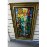 Stain glass style picture of Pope Josh Paul II. Signed Desmond M Kynes 39/850