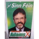 Sinn Feinn Vote Gerry Adams political poster on corrigated plastic 81cm x 122cm