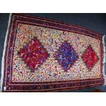 Kelim geometric rug with all over decoration of birds and animals 200cmx122cm