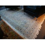 Modern Persian style rug with central medallion and cream borders 300cm x 203cm