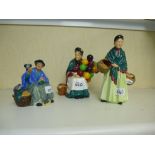 3 Doulton figures 'Tuppence a Bag', 'The Old Ball Room' & 'The Orange Lady'