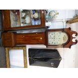 Antique mahogany long case clock with painted floral dial, 8 day 218cm