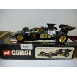 A boxed corgi model of JPS Lotus formula 1 car