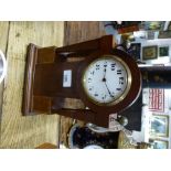 Edwardian mahogany Deco style mantle clock with pillar sides 20cm