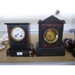 2 Marble and slate mantle clocks
