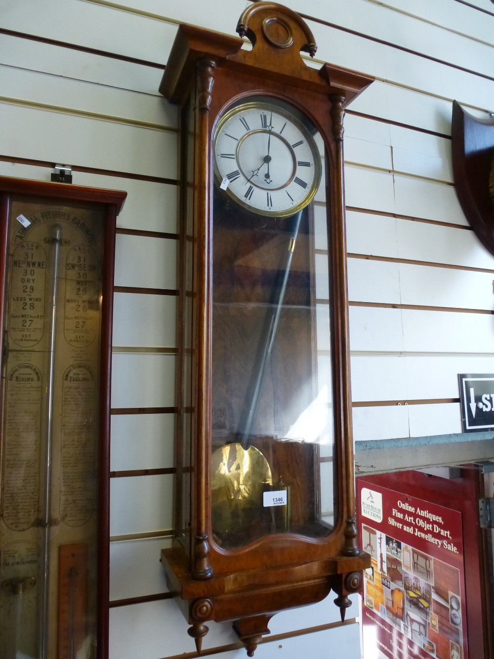 Old walnut Vienna wall clock