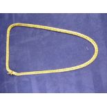 Heavy 18ct yellow gold flat link neckchain, stamped 750. approx 17g
