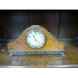 Art Deco mantle clock by Mappin and Webb in walnut case