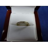 18k Yellow gold and diamond half eternity ring size M stamped 18K