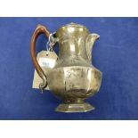 Silver coffee pot, octagonal form, with hinged lid, Sheffield 1928 maker's mark, HE Ltd for