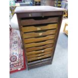 Old filing cabinet with 9 sliding drawers