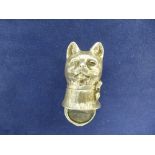 Silver va case modelled as a cat's head with ribbon tie, London 1990, 3.5cm long, approx 0.8 troy oz