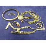 Collection of silver comprising gate link bracelet, bangle earrings etc.