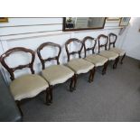 A set of six victoria style balloon back dining chairs