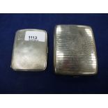 Two silver cigarette cases both with engine turned decoration & initials, 5.6 troy oz