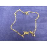 18ct yellow gold flat link neckchain, stamped 750 8.7g