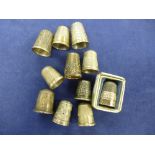 Collection of silver thimbles