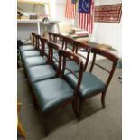 A set of ten Regency style barback dining chairs