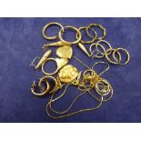 Collection of yellow coloured metal jewellery including earrings, together with a yellow coloured