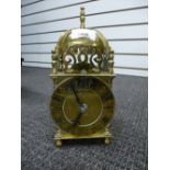 A Brass lantern style mantle clock, 24cm