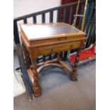 A continental walnut Davenport desk having one long drawer on barley twist legs