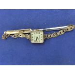 Ladies Rotary vintage wristwatch in 9ct yellow gold case, stamped 375, on a rolled gold strap