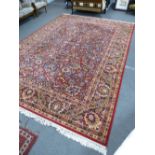 A Belgium super Keshan Persian style carpet with floral decoration 414x299cms