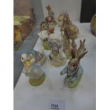 Thirteen various Royal Albert Beatrix Potter figures, to include 'Benjamin Wakes Up', 'Mr Jeremy