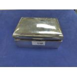 Rectangular plain silver covered cigarette box 14cm x9cm