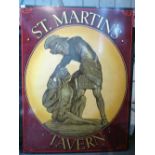 A Metal doublesided pub sign for St. Martins Tavern