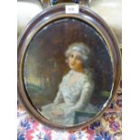 A 19th Century oval oil portrait of a lady unsigned 30x38cm