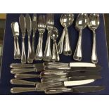 Quantity of good quality Italian silver plated stainless steel cutlery by Sambonet, 'Perles' design,