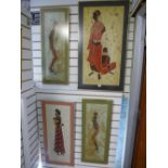 Two limited edition prints of African figures by Robin Anderson and two other similar pictures