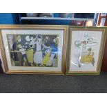 Two limited edition prints of Blindman's Buff and Young Lady in Car, both signed