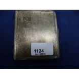 Silver cigarette case with engine turned decoration, engraved with initials, Birmingham 1963