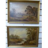 A pair of Victorian oils by Sidney Yates Johnson of country scenes monogrammed JS 44.5 x 29.5cm