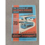 A 1966 Ulster Transport poster for seven days unlimited travel