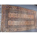 An old Afghan rug with Zip Zag decoration 198x116cm