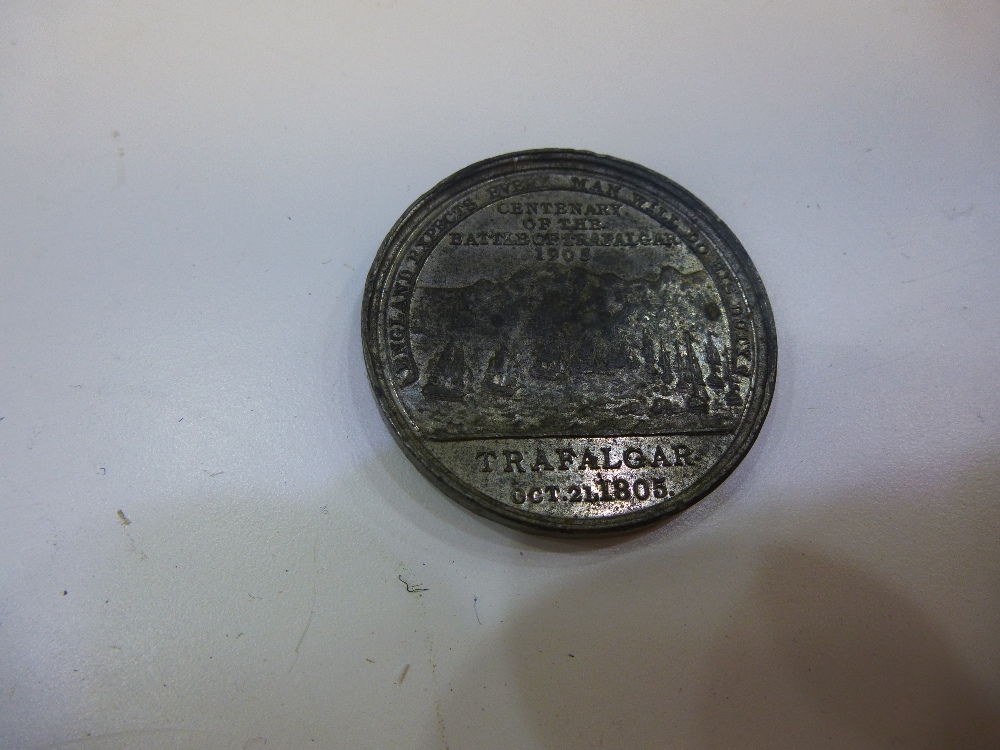 A Battle of Trafalgar Centenary medallion, 1805 - 1905