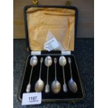 A set of six 1920's silver teaspoons