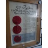 Framed indenture together with framed and glazed letter from Portsmouth Mayor congratulating 25