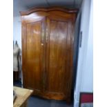 A 19th Century French Cherrywood Armoire with double lock, 135cms