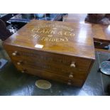A French haberdashers ch with three drawers 47cms