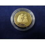 14ct Tuvalu Coronation Anniversary coin $100, Queen Elizabeth II dated 1993